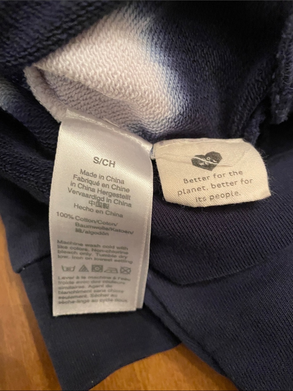 Madewell Navy Tie-Dye Pullover Hoodie - Picture 3 of 4